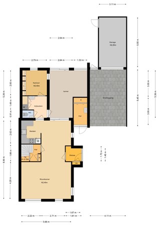 Floorplan - Vinkwijkseweg 3B, 7038 AV Zeddam